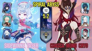 C0 Sigewinne Taser + C1 Chasca Mono Cryo | Spiral Abyss 5.2 | Genshin Impact