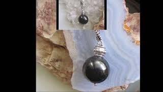 Elite Shungite Natural Black Crystal Ball Pendant Necklace