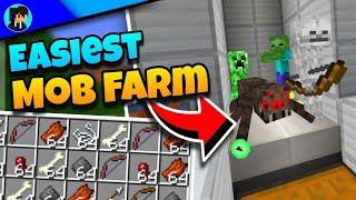 How to Build The EASIEST MOB XP FARM in Minecraft Bedrock! 1.21