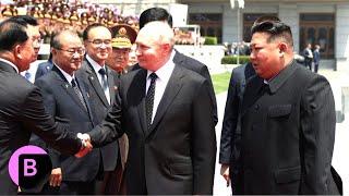 Putin Attends Greeting Ceremony With Kim Jong Un in Pyongyang