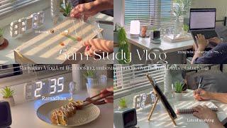 5am Study Vlog || lots of studying, ramadhan, unboxing, cooking, to do lists, skincare, etc.