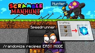 Manhunt SCRAMBLE CRAFT but I Secretly CHEAT! (Speedrunner vs Hunter)