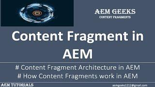 Content Fragment #1 | Content Fragments in aem