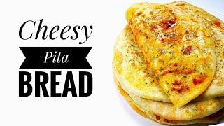 Cheesy Pita Bread | Turkish Flat Bread |Quick & Easy Homemade Pita Bread without Oven |Bake and Toss