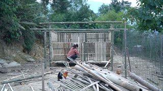 Dismantle and rebuild chicken coops and pig feeders.