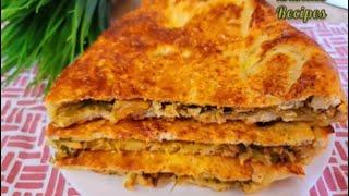 Bread with meat and vegetables filling  طرزتهیه نان با گوشت و سبزیجات