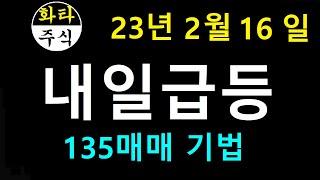 2월16일, 내일급등, 135매매, 화타TV주식급등, 엠플러스, 아이씨에이치, 아이에스동서, 비에이치, 다올투자증권