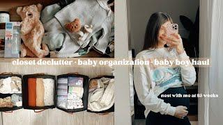 Closet Declutter | Organizing Baby Stuff | Baby Boy Haul | Nest With Me At 23 Weeks Pregnant