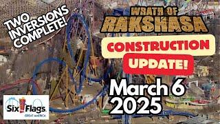 WRATH OF RAKSHASA Dive Coaster Construction Update - Six Flags Great America March 6 2025