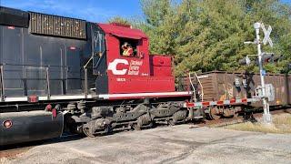 Engineer Tosses Me Something!  Heavy Rock Train With Single Locomotive!  Listen To It Work THE HILL!