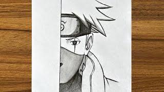 How to draw Kakashi Hatake || How to draw anime step by step || Easy drawing ideas for beginners