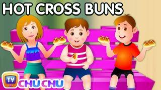 Hot Cross Buns Nursery Rhyme with Lyrics - Cartoon Animation Rhymes & Songs for Children