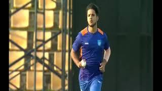 Rasikh Salam bowling in a practice match against Lancashire County Club | Reliance 1| Mumbai Indians