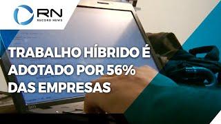 Trabalho híbrido é adotado por 56% das empresas