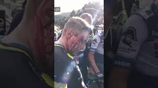 Evenepoel crash after the finish