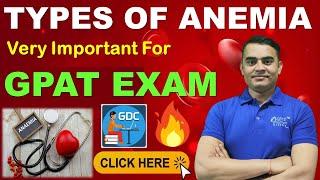 TYPES OF ANEMIA | ANEMIA & ITS CLASSIFICATION | GPAT EXAM | NIPER EXAM | ANEMIA #gpat2024 #anemia 