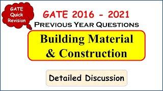 Building materials | GATE previous year solved papers civil | Construction materials | GATE 2023