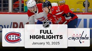 NHL Highlights | Canadiens vs. Capitals | January 10, 2025