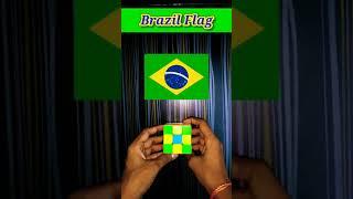 Brazil Flag || Rubik's Cube Pattern ||  #shorts #youtubeshorts #viral #trending || (Part-4)