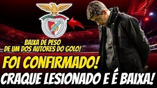  ALERTA VERMELHO! LESÃO GRAVE DE UM TITULAR! ÚLTIMAS NOTÍCIAS DO BENFICA HOJE