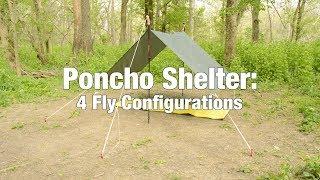 Poncho Shelter: 4 Fly Configurations