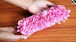 how to string arali flower garland easy method | pink arali flower garland for god