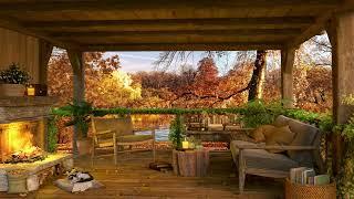 Autumn Jazz Relaxing Music at Cozy Balcony Ambience  Soft Jazz Instrumental for Working Moods