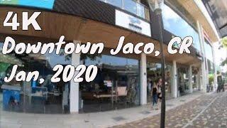 [4K] Walking tour of downtown Jaco Beach, CR,  Jan, 2020