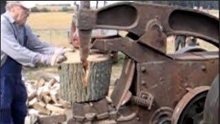 Awesome Biggest Homemade Wood Splitter - Extreme Fast Firewood Processing Machine Modern Technology