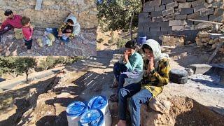 Brave nomadic children trying to survive in the mountains