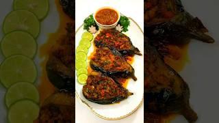 طرز تهیه بادمجان شکم پر برای مهمانی / بادمجون شکم پر غذای نونی  غذای ساده/ stuffed eggplant recipe