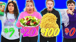 $5 VS $1000 SURVIVE ON A FOOD BUDGET CHALLENGE!