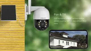 B4 Solar Security Cameras Wireless Outdoor, 4MP PT Battery Powered 2.4G Wi-Fi Camera