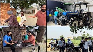 Bapu hona ajj chngi raunak lyi pind | john deere tarcter da km pending | dhillonpreet vlog