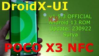 DroidX-UI 1.5.3 OFFICIAL for Poco X3 Android 13 ROM Update: 230922