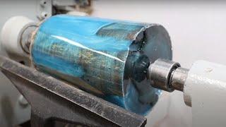 Woodturning - Beautiful log transformation! ВАЗА из карагача и эпоксидки!