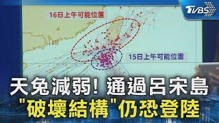 天兔減弱! 通過呂宋島「破壞結構」仍恐登陸｜TVBS新聞