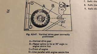 Timing adjustment check Land Rover series 2A 2.25l diesel restoration chain start