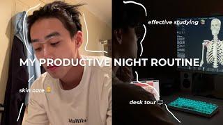 MY PRODUCTIVE NIGHT ROUTINE + DESK TOUR // PETER LE