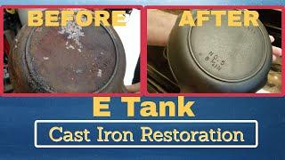 How to RESTORE CAST IRON skillet  |  ELECTROLYSIS E TANK |  Buzzy Waxx