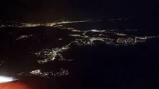 Spain - approach to Palma De Mallorca (PMI) airport by night