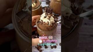 Vasitos de chocolate con solo 3 ingredientes  #recetas #recetasfaciles #chocolate