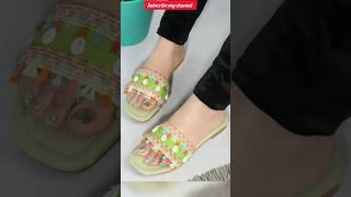 Latest Slippers Design , Flat Slippers For Girls #viral #ytshorts #shorts #trending #footweardesign