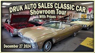 Druk Auto Sales CLASSIC CARS FOR SALE!!   Lot Walk Showroom Tour December 27 2024 - Muscle Cars