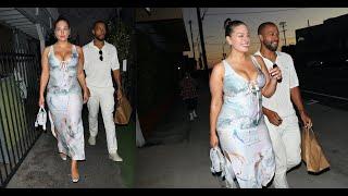 Ashley Graham shows off her curves as she enjoys a night out with husband Justin Ervin!