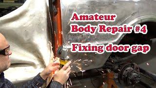 Cutting the door seam open, 1971 Chevy Blazer bdp #4: