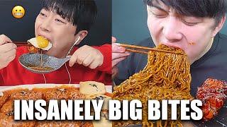 KOREAN mukbangers taking INSANELY BIG BITES