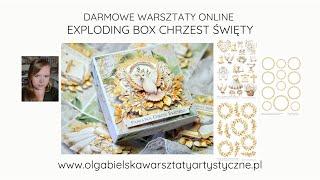 Scrapbooking exploding box chrzest święty Olga Bielska Warsztaty Artystyczne scrapbook tutek scrap