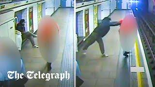 Moment migrant tries to push postman onto Tube tracks as revenge for "dirty look"