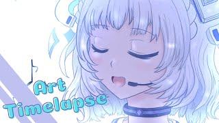 【Art Timelapse】Drew an Angel, Rita Kamishiro || Pina Pengin [PRISM Project]